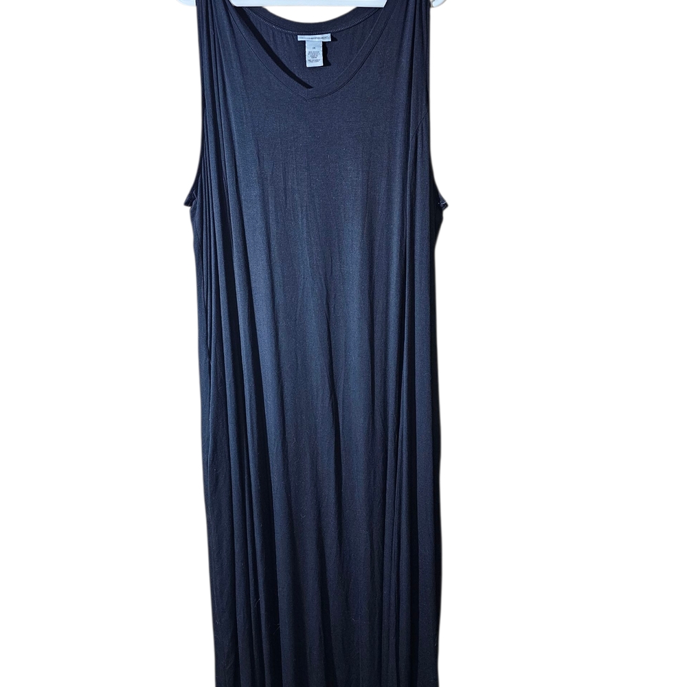 Catherines Black Sleeveless V-Neck Maxi Dress